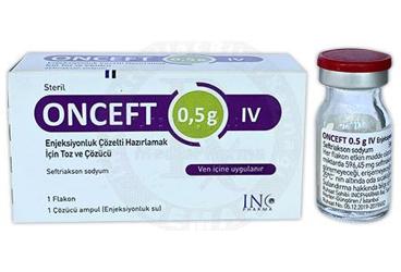 ONCEFT 0,5 G IV ENJEKSIYONLUK COZELTI HAZIRLAMAK ICIN TOZ VE COZUCU