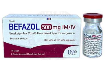 BEFAZOL 500 MG IM/IV ENJEKSIYONLUK COZELTI HAZIRLAMAK ICIN TOZ VE COZUCU