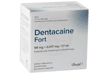 DENTACAINE FORT 68 MG + 0,017 MG/1,7 ML ENJEKSIYONLUK COZELTI ICEREN DENTAL KARTUS (100 ADET)