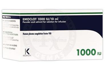 EMOCLOT 1000 IU/10 ML IV INFUZYONLUK COZELTI HAZIRLAMAK ICIN TOZ VE COZUCU