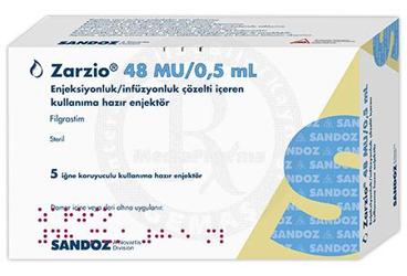 ZARZIO 48 MU/0.5 ML ENJEKSIYONLUK/INFUZYONLUK COZELTI ICEREN KULLANIMA HAZIR ENJEKTOR (5 ENJEKTOR)