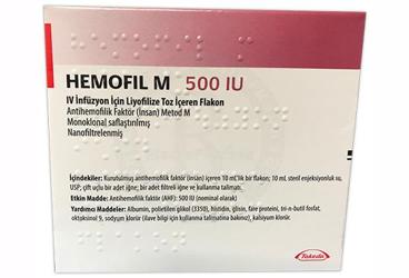 HEMOFIL M   500 IU IV INFUZYON ICIN LIYOFILIZE TOZ ICEREN FLAKON