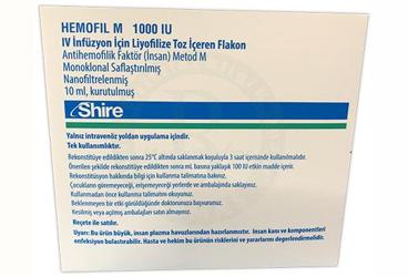 HEMOFIL M 1000 IU IV INFUZYON ICIN LIYOFILIZE TOZ ICEREN FLAKON