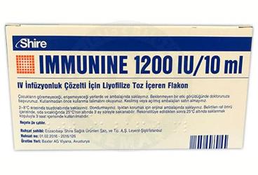 IMMUNINE 1200 IU/10 ML IV INFUZYONLUK COZELTI ICIN LIYOFILIZE TOZ