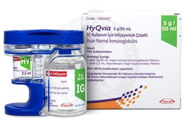 HYQVIA 5 G /50 ML SC KULLANIM ICIN INFUZYONLUK COZELTI ICEREN FLAKON (2 FLAKON)
