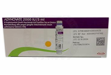ADYNOVATE 2000 IU/5ML IV ENJEKSIYONLUK COZELTI HAZIRLAMAK ICIN LIYOFILIZE TOZ VE COZUCU (1 FLAKON)