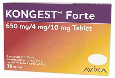 KONGEST FORTE 650 MG/4 MG/10 MG TABLET (30 ADET)