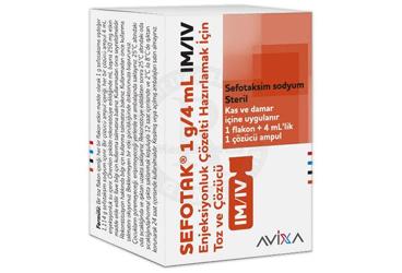 SEFOTAK 1 G/4 ML IM/IV ENJEKSIYONLUK COZELTIHAZIRLAMAK ICIN TOZ VE COZUCU