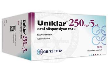 UNIKLAR 250 MG/5 ML ORAL SUSPANSiYON TOZU (50 ML)