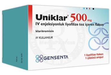 UNIKLAR 500 MG IV ENJEKSIYONLUK LIYOFILIZE TOZ ICEREN FLAKON
