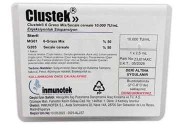 CLUSTEK 6 GRASS MIX/SECALE CEREALE 10.000 TU/ML ENJEKSIYONLUK SUSPANSIYON (1 FLAKON)