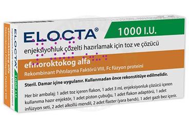 ELOCTA 1000 IU IV ENJEKSIYONLUK COZELTI HAZIRLAMAK ICIN TOZ VE COZUCU 