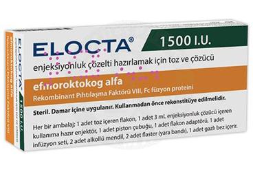 ELOCTA 1500 IU IV ENJEKSIYONLUK COZELTI HAZIRLAMAK ICIN TOZ VE COZUCU 