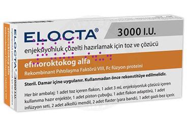 ELOCTA 3000 IU IV ENJEKSIYONLUK COZELTI HAZIRLAMAK ICIN TOZ VE COZUCU 