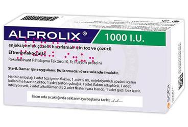ALPROLIX 1000 IU ENJEKSIYONLUK COZELTI HAZIRLAMAK ICIN TOZ VE COZUCU