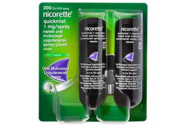 NICORETTE QUICKMIST 1 MG/SPREY NANELI ORAL MUKOZAYA UYGULANACAK SPREY, COZELTI (2 SISE)