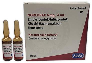 NOREDRAX 4MG/4ML ENJEKSIYONLUK/INFUZYONLUK COZELTI HAZIRLAMAK ICIN KONSANTRE