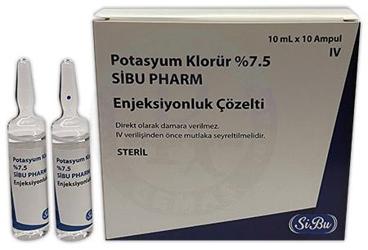 POTASYUM KLORUR %7,5 SIBU PHARM ENJEKSIYONLUK COZELTI (10 AMPUL) 