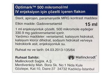 OPTIMARK 500 MIKROMOL/ML ENJ. ICIN COZ. ICEREN FLAKON 15 ML