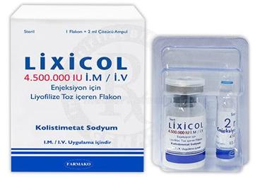 LIXICOL 4500000 IM/IV ENJ. ICIN LIYOFILIZE TOZ ICEREN FLAKON