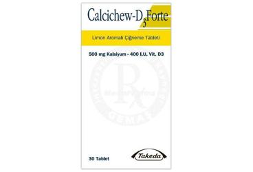 CALCI CHEW D3 FORTE LIMON AROMALI 30 CIGNEME TABLETI