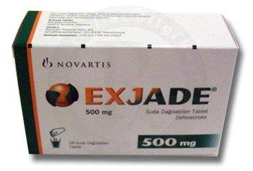 EXJADE 500 MG 28 ADET SUDA DAGILABILEN TABLET