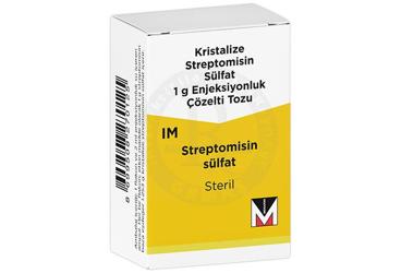 KRISTALIZE STREPTOMISIN SULFAT 1 GR ENJEKSIYONLUK COZELTI TOZU (1 FLAKON)