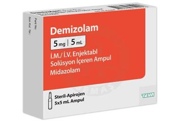 DEMIZOLAM 5 MG/5 ML IV/IM ENJEKTABL SOLUSYON ICEREN 5 AMPUL