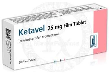 KETAVEL 25 MG 20 FILM KAPLI TABLET