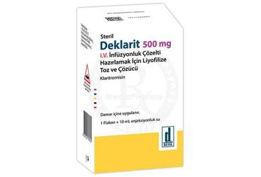 DEKLARIT 500 MG I.V. INFUZYONLUK COZELTI HAZIRLAMAK ICIN LIYOFILIZE TOZ VE COZUCU