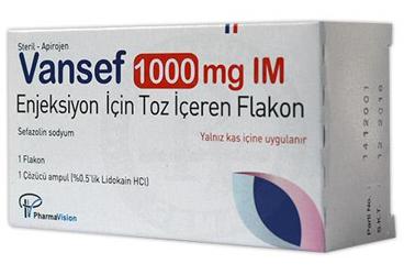 VANSEF 1000 MG IM ENJEKSIYON ICIN TOZ ICEREN FLAKON