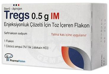 TREGS 0,5 G IM ENJEKSIYONLUK COZELTI ICIN TOZ ICEREN FLAKON