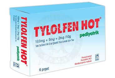 TYLOLFEN HOT PEDIYATRIK 160 MG+5 MG+2 MG/10 G TEK KULLANIMLIK ORAL COZELTI HAZIRLAMAK ICIN TOZ (6ADET)