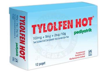 TYLOLFEN HOT PEDIYATRIK 160 MG+5 MG+2 MG/10 G TEK KULLANIMLIK ORAL COZELTI HAZIRLAMAK ICIN TOZ (12 ADET)