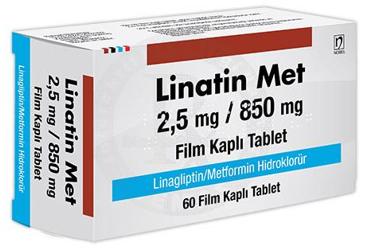 LINATIN MET 2,5 MG/850 MG FILM KAPLI TABLET (60 TABLET)