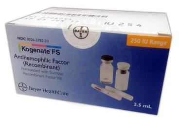KOGENATE FS 250 IU IV ENJ. ICIN LIYOFILIZE TOZ ICEREN FLAKON