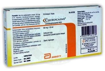 CHIROCAINE 50 MG/10 ML INF. ICIN KONS. COZELTI ICEREN 10ML X 10 AMPUL