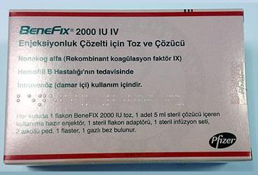 BENEFIX 2000 IU IV ENJEKSIYONLUK COZELTI ICIN TOZ VE COZUCU