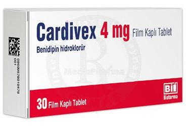 CARDIVEX 4 MG FILM KAPLI TABLET (30 TABLET)