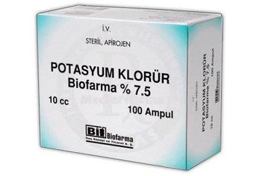 POTASYUM KLORUR BIOFARMA % 7,5 100 AMPUL