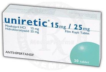 UNIRETIC 15 MG/ 25 MG 30 FILM KAPLI TABLET