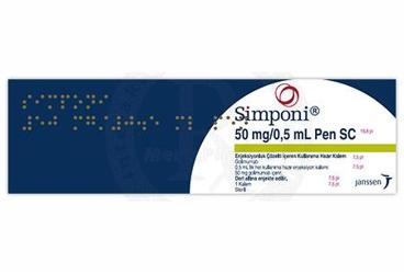 SIMPONI 50 MG/0.5 ML PEN SC ENJEKSIYONLUK COZELTI ICERENKULLANIMA HAZIR KALEM (1 KALEM)