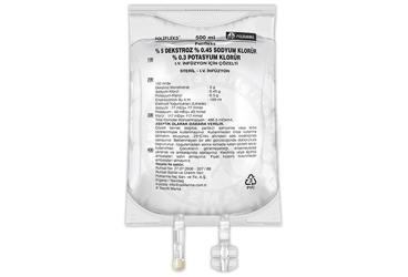 POLIFLEKS %5 DEKSTROZ %0,45 SODYUM KLORUR %0,3 POTASYUM KLORUR SOLUSYON 500 ML SETLI PVC TORBA