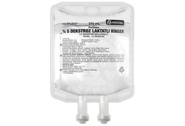 POLIFLEKS % 5 DEKSTROZ LAKTATLI RINGER IV INFUZYON ICIN COZELTI 250 ML TORBA SETLI