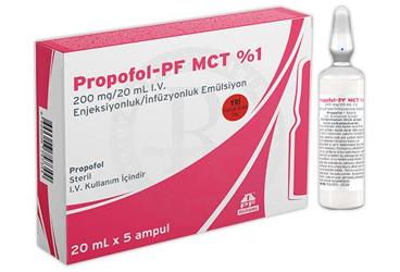 PROPOFOL-PF MCT %1 200 MG/20 ML I.V. ENJEKSIYONLUK/INFUZYONLUK EMULSIYON (20 ML X 5 AMPUL)
