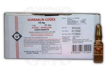 ADRENALIN CODEX 1/2MG 1 ML 100 AMPUL