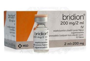 BRIDION 200 MG/2 ML IV ENJEKSIYONLUK COZELTI ICEREN 10 FLAKON