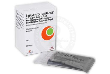IPRAVENTOL STERI-NEB 0,5 MG/2,5 MG 2,5 ML NEBULIZASYON ICIN INHALASYON COZELTISI ICEREN TEK DOZLUK 20 AMPUL