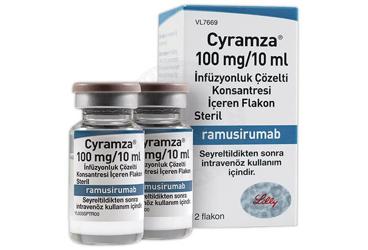 CYRAMZA 100 MG/10 ML INFUZYONLUK COZELTI KONSANTRESI ICEREN 2 FLAKON