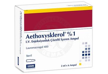 AETHOXYSKLEROL % 1 I.V. ENJEKSIYONLUK COZELTI ICEREN AMPUL ( 2 ML X 6 AMPUL )